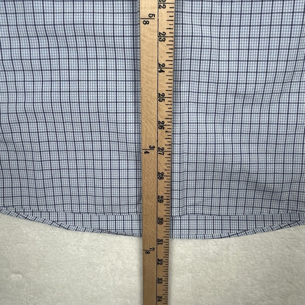 Eton Dress Shirt Men 16.5 - 42 Classic Light Blue Micro Check Button Long Sleeve - Picture 7 of 8